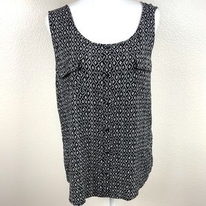 Perch black and white blouse with lace back